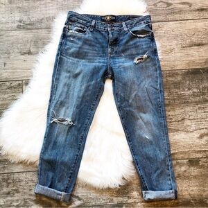 Lucky Brand Blue Distressed Boyfriend Jeans